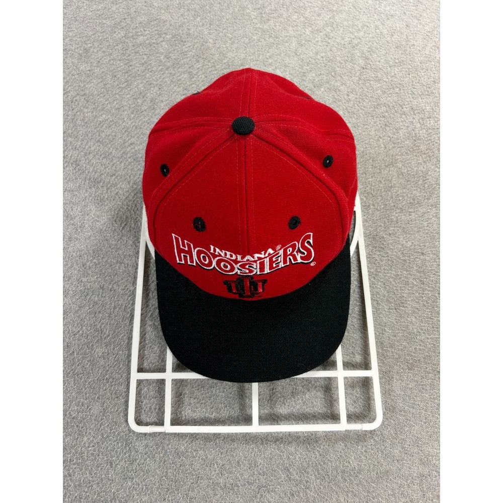 Vintage Indiana Hoosiers The Game Snapback Hat Red Black Green Brim (OSFA)